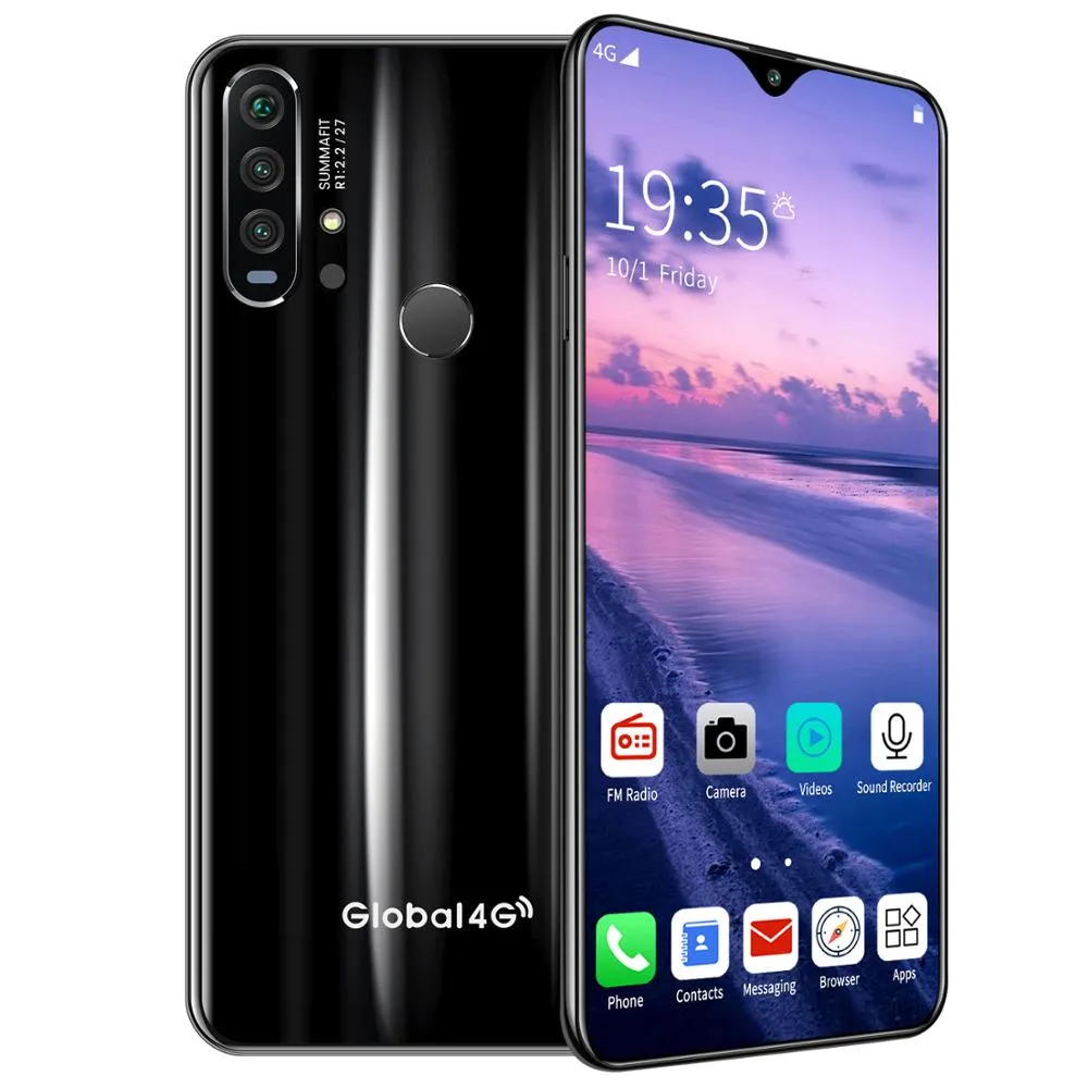 R30 pro Smart Phone 4G Network 3G   64g High Configuration Face Recognition Fingerprint Recognition Phone black_British regulatory
