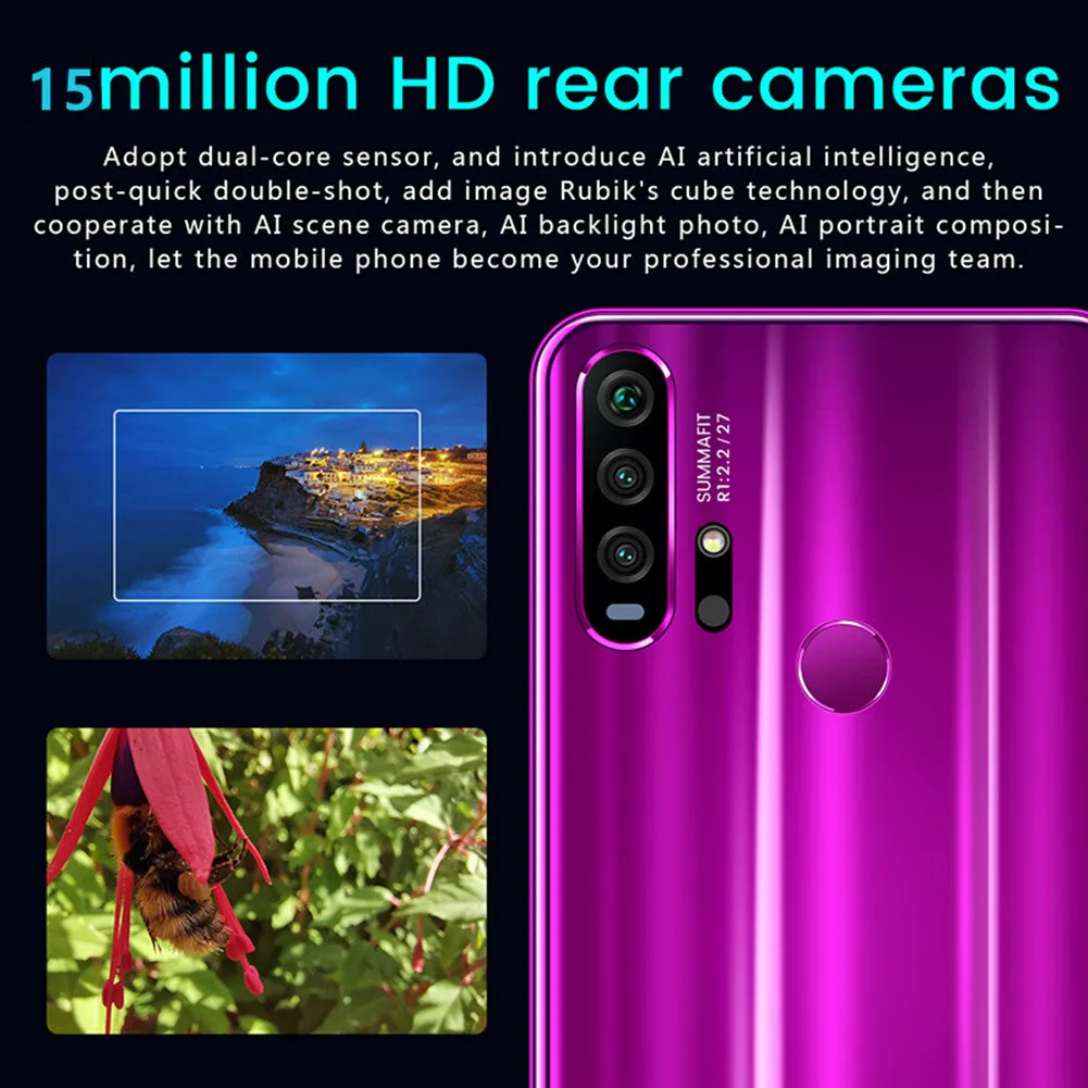 R30 pro Smart Phone 4G Network 3G   64g High Configuration Face Recognition Fingerprint Recognition Phone black_British regulatory