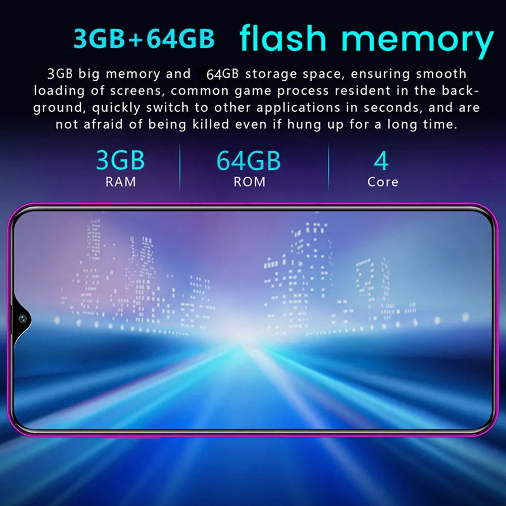 R30 pro Smart Phone 4G Network 3G   64g High Configuration Face Recognition Fingerprint Recognition Phone black_British regulatory