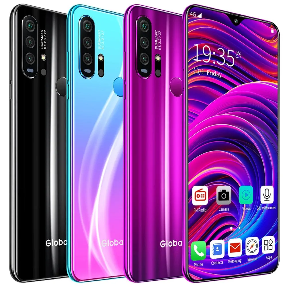 R30 pro Smart Phone 4G Network 3G   64g High Configuration Face Recognition Fingerprint Recognition Phone black_British regulatory