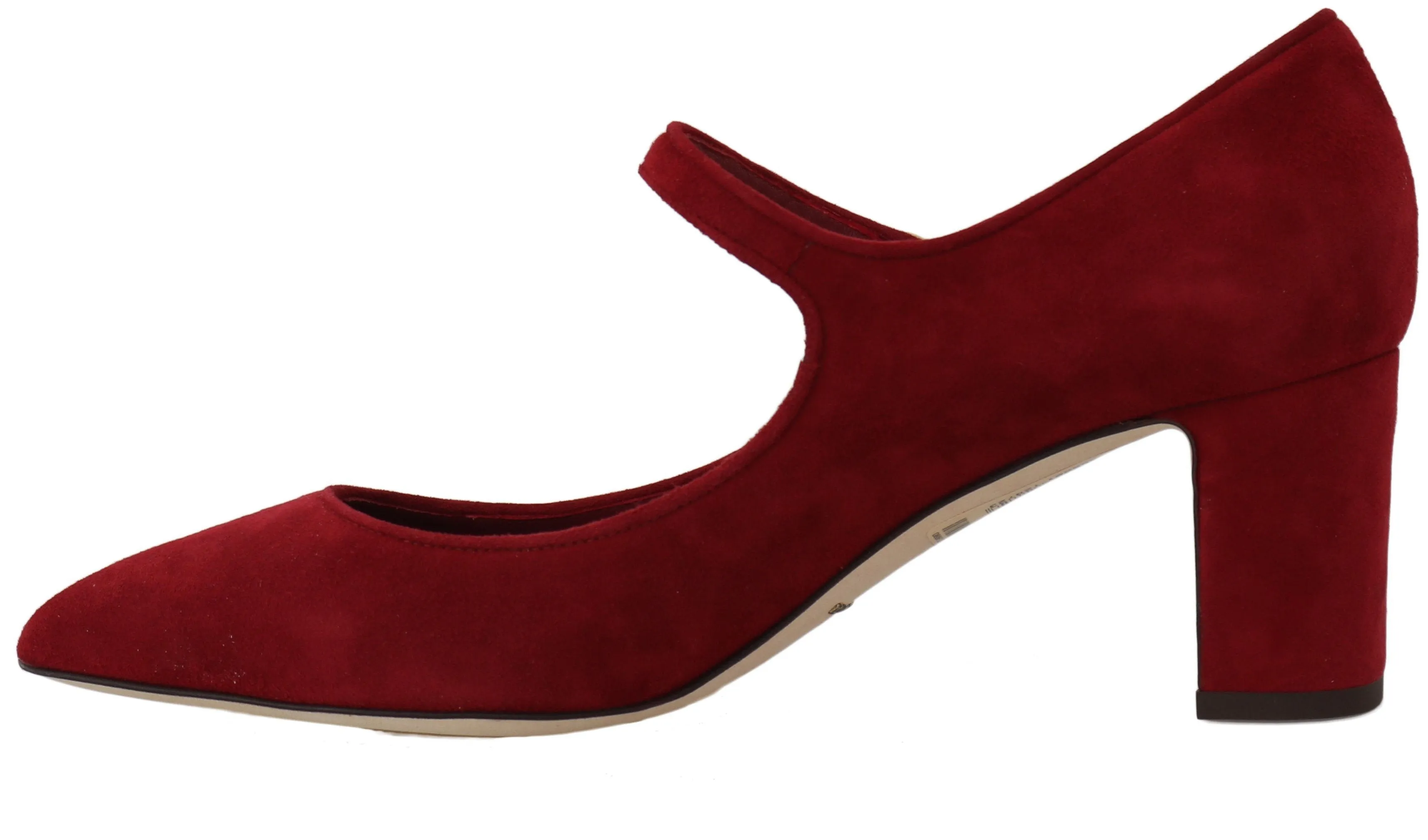 Red Suede Ankle Strap Pumps