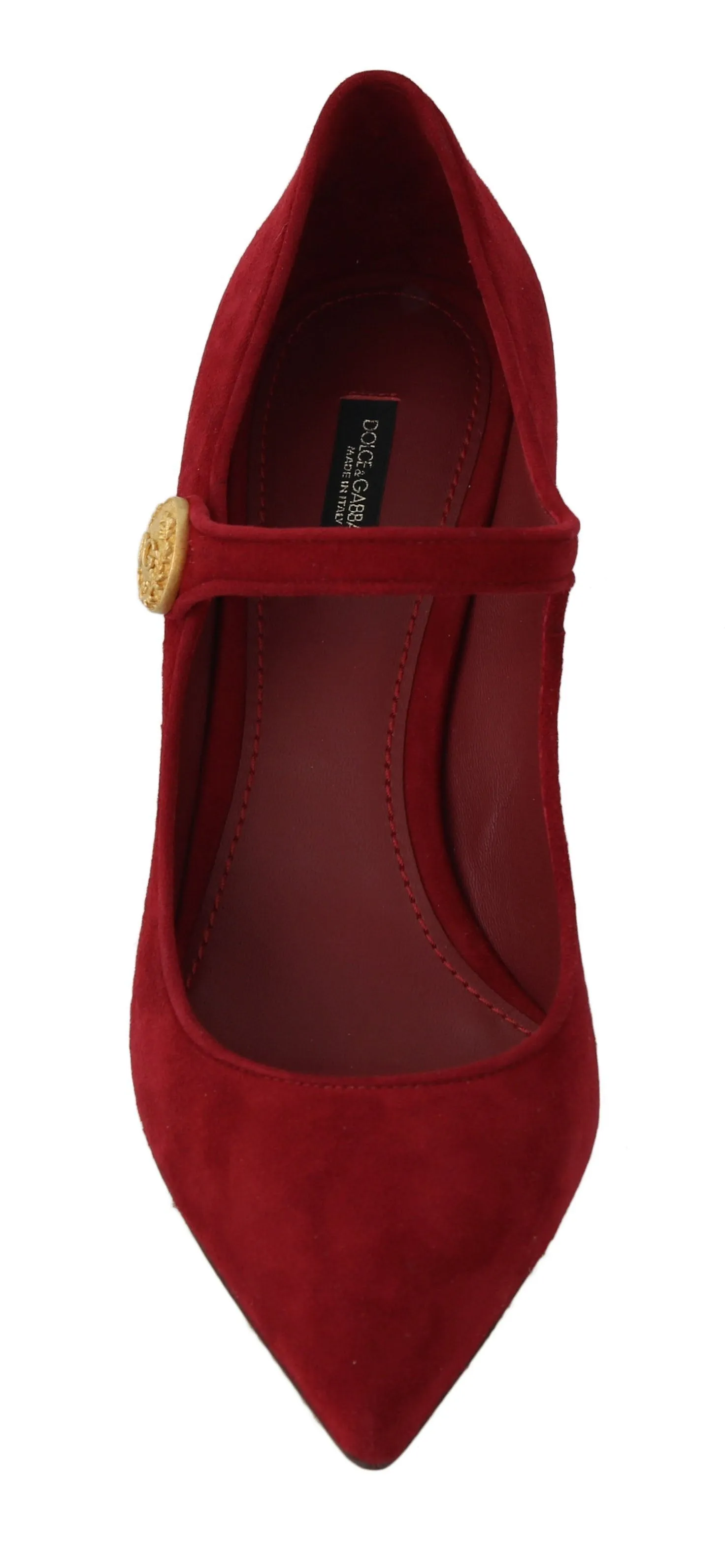 Red Suede Ankle Strap Pumps
