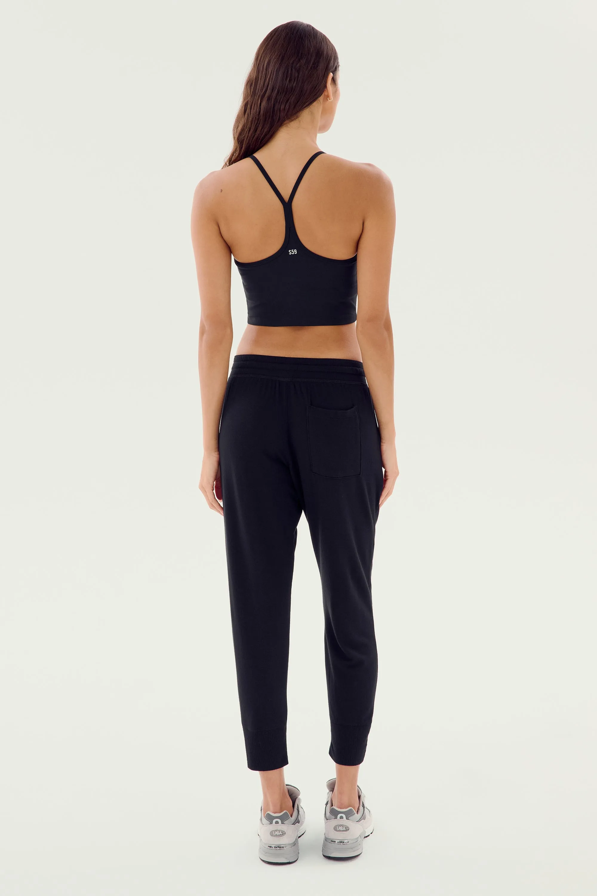 Reena Fleece 7/8 Sweatpant - Black