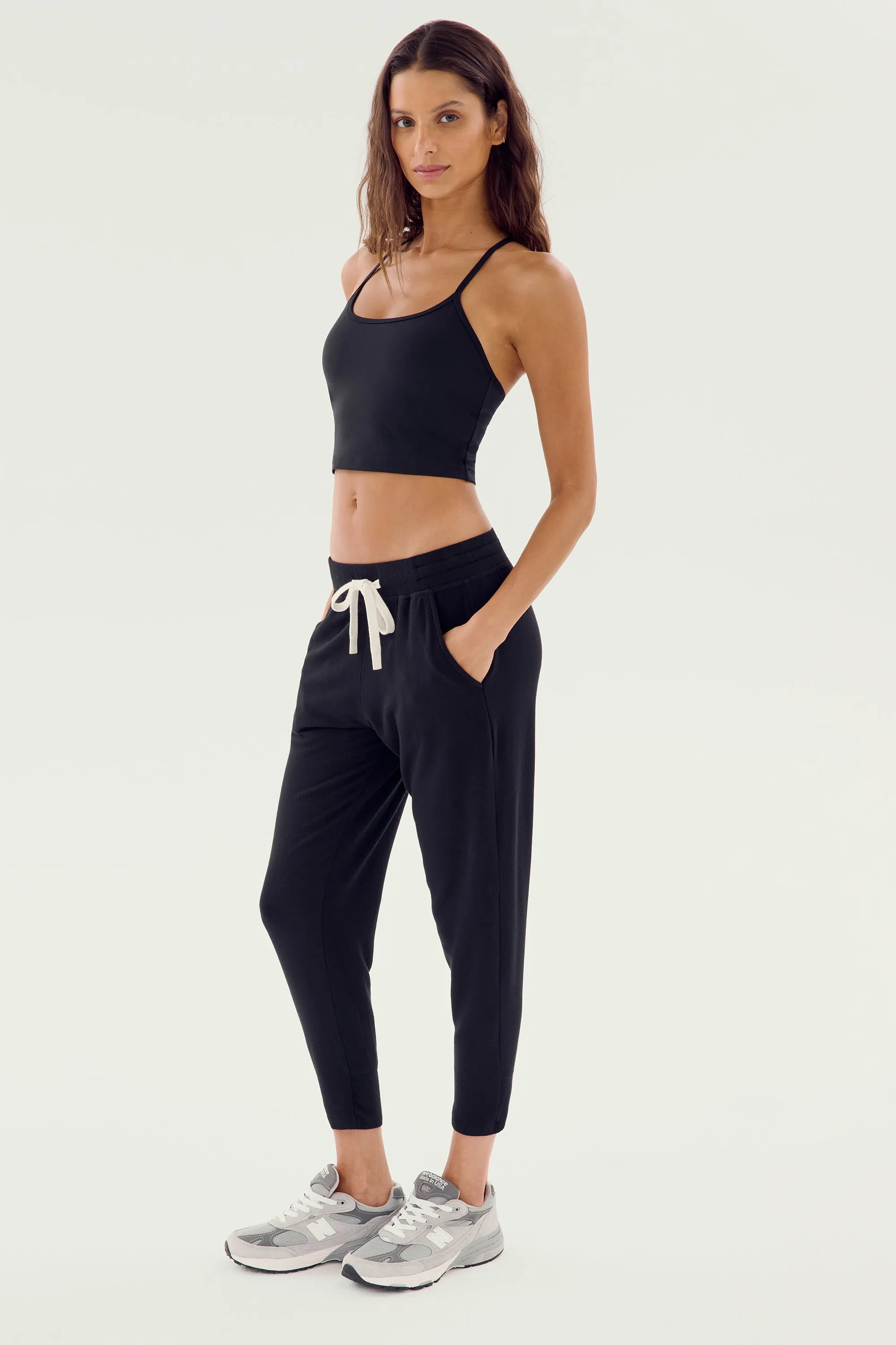 Reena Fleece 7/8 Sweatpant - Black