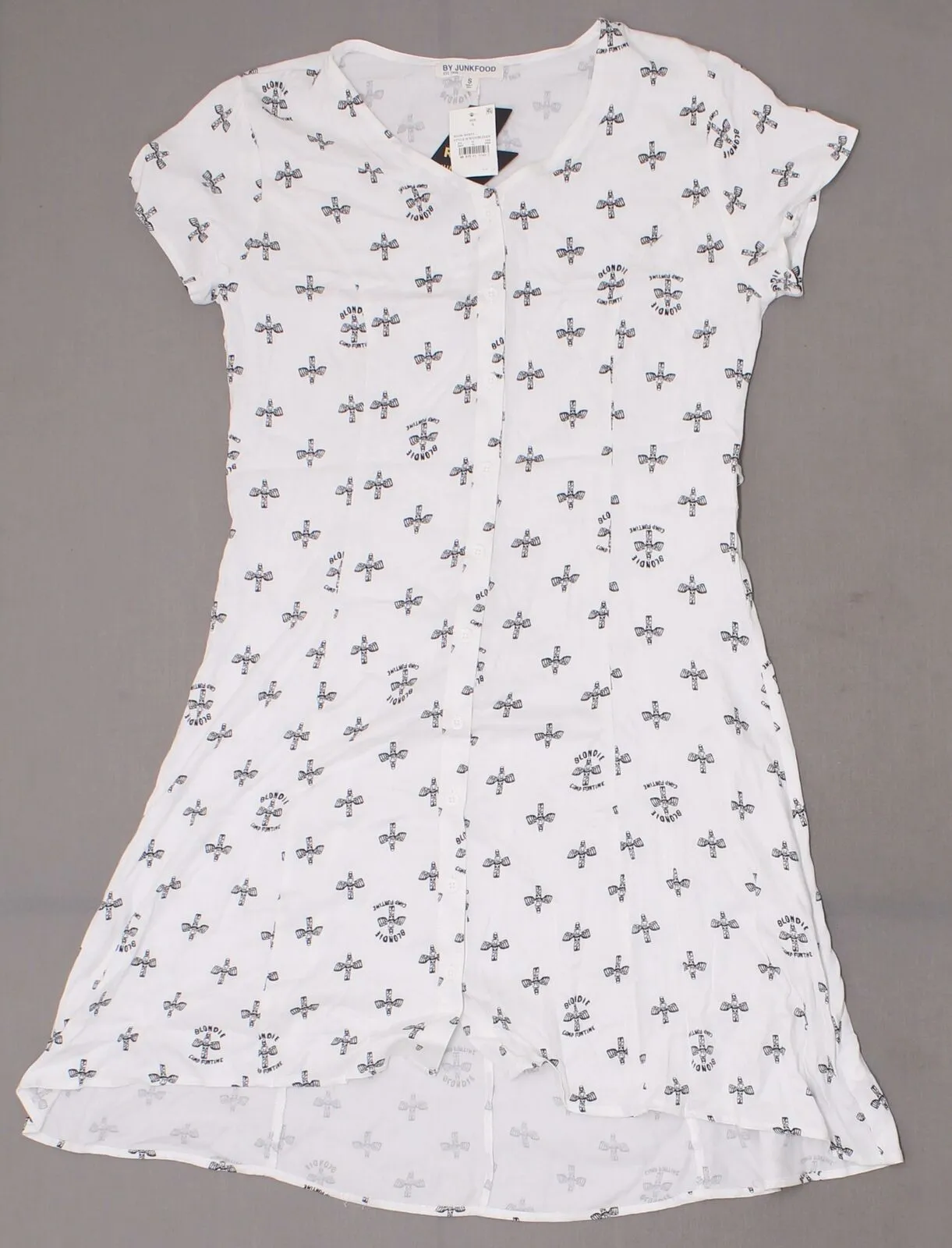 Rock by Junk Food Women's High Low Button Front Blondie Camp Funtime Dress