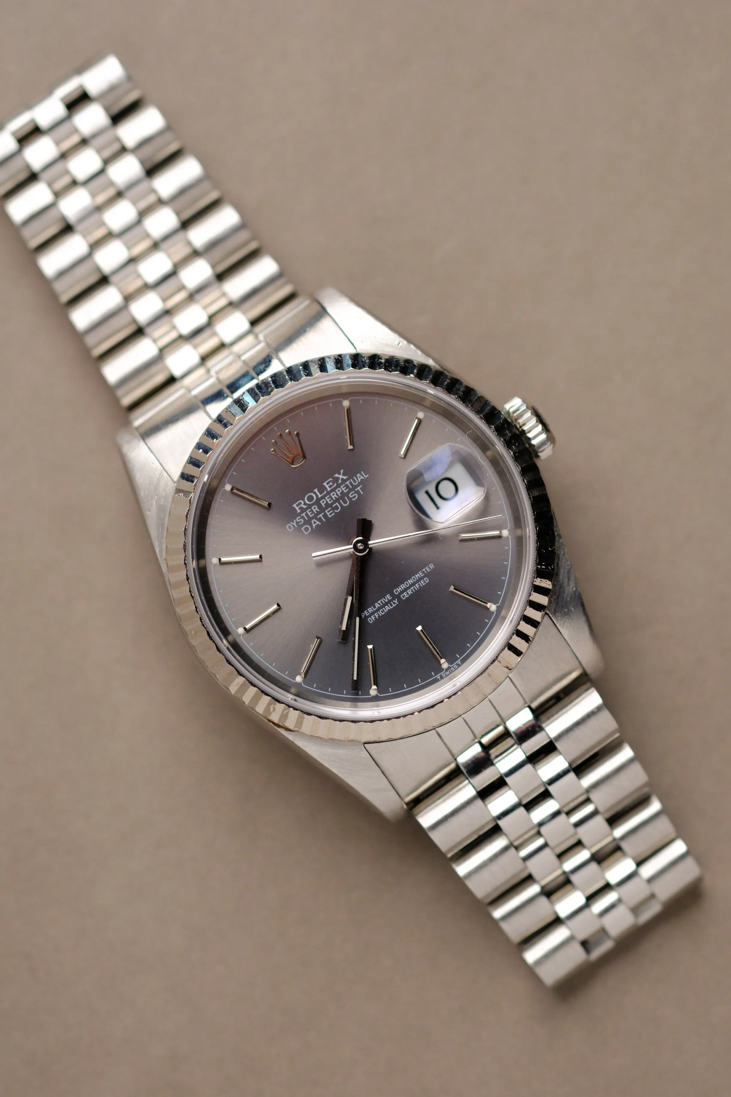 Rolex Datejust 16234 Grey 'Chapter Ring' Dial w/Box & Papers
