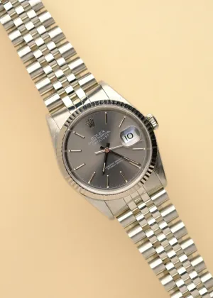 Rolex Datejust 16234 Grey 'Chapter Ring' Dial w/Box & Papers