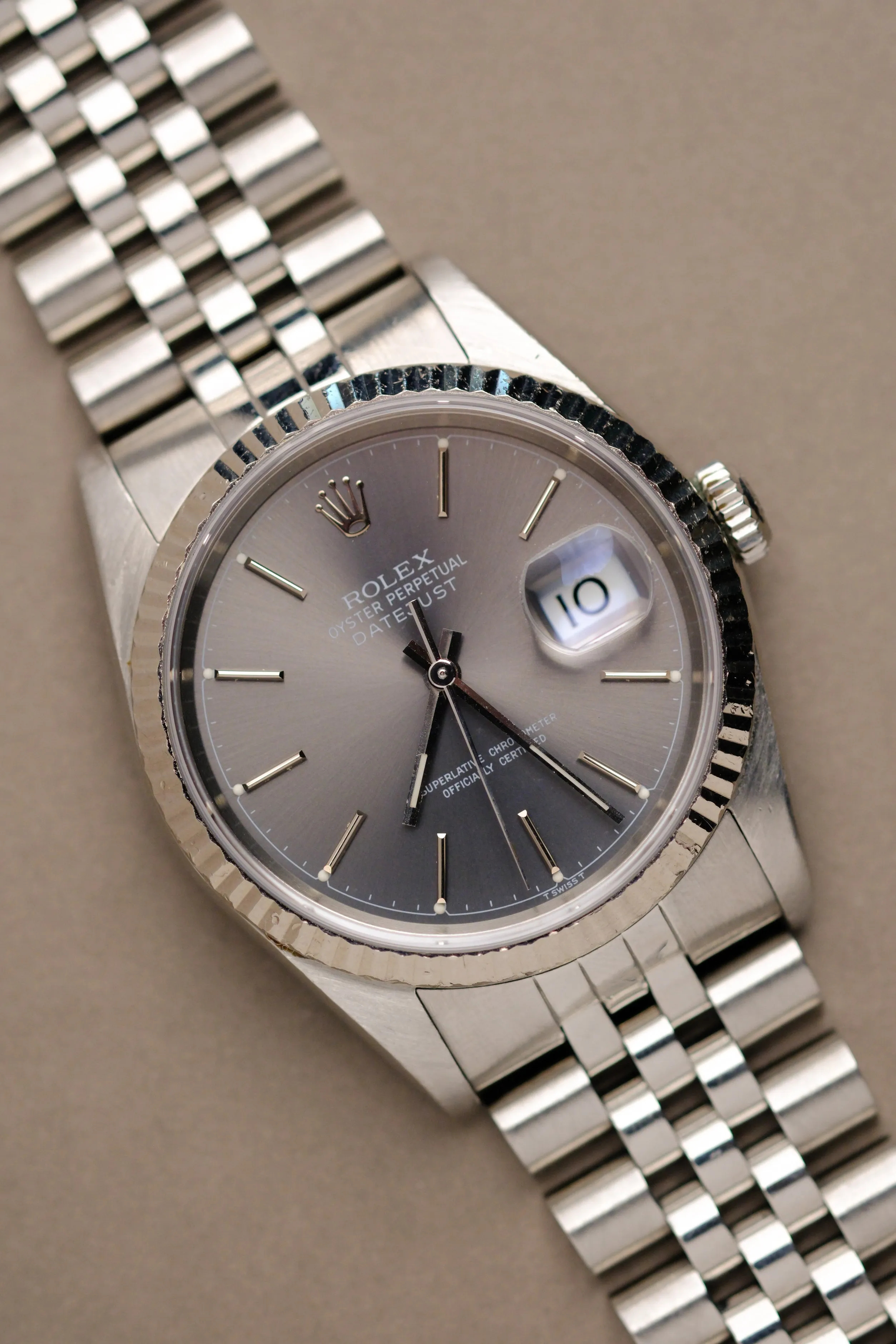 Rolex Datejust 16234 Grey 'Chapter Ring' Dial w/Box & Papers