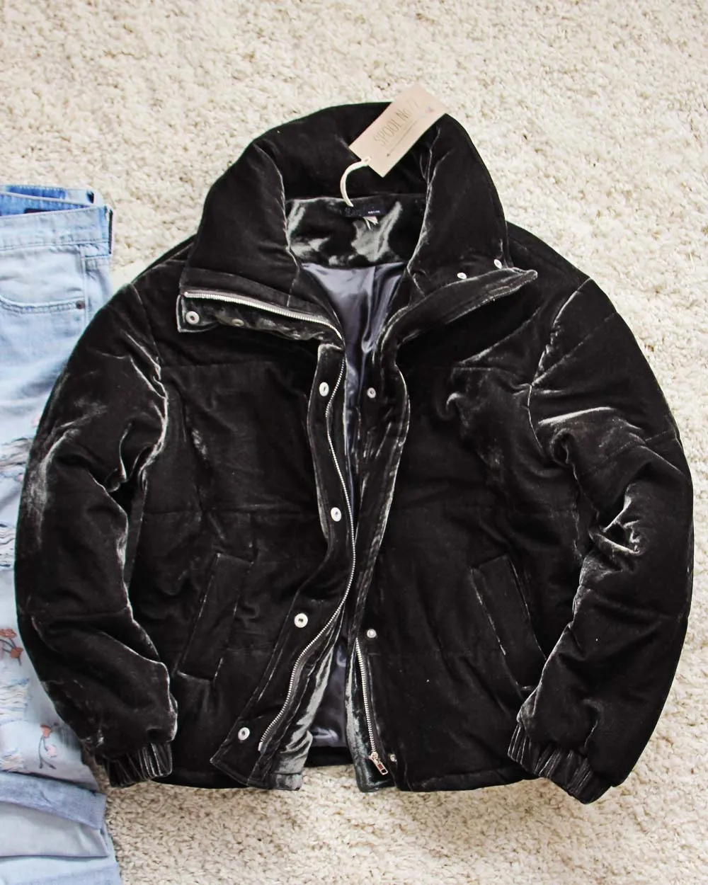 Sage Cozy Velvet Coat
