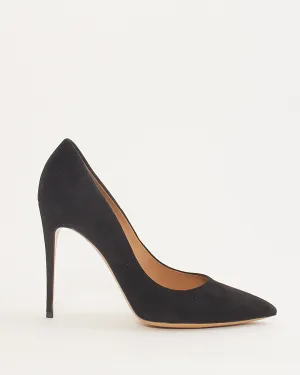 Salvatore Ferragamo Black Suede Pointed Toe Pumps - 8.5