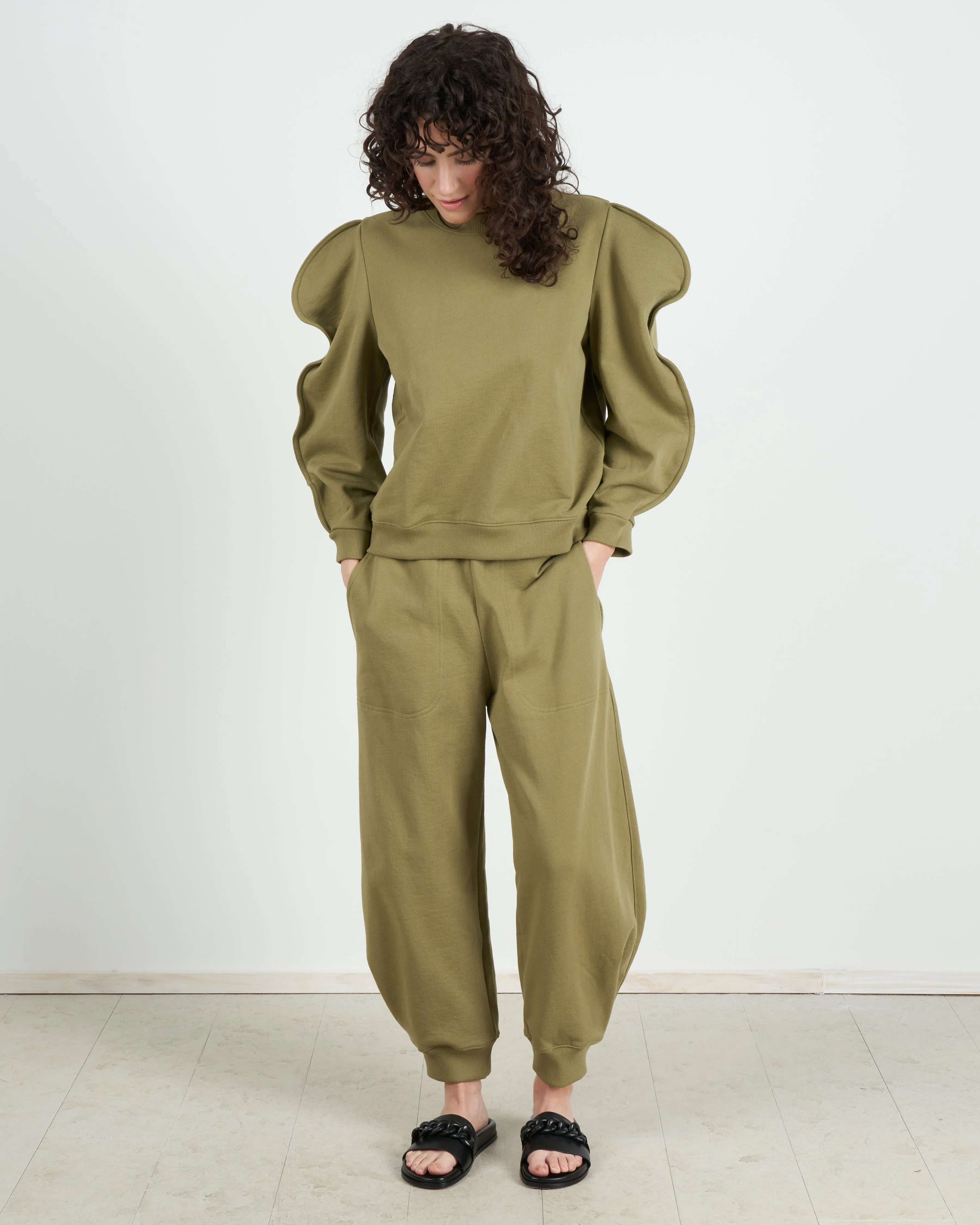 scallop sweatshirt - moss moss