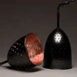 Scoopy Pendant Light Fixture, Copper with Chain Holes