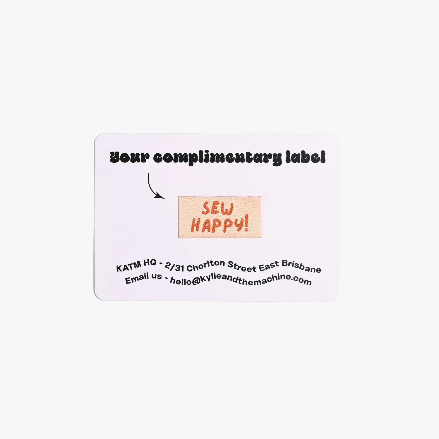 'Sew Happy' | FREEBIE single label gift with purchase