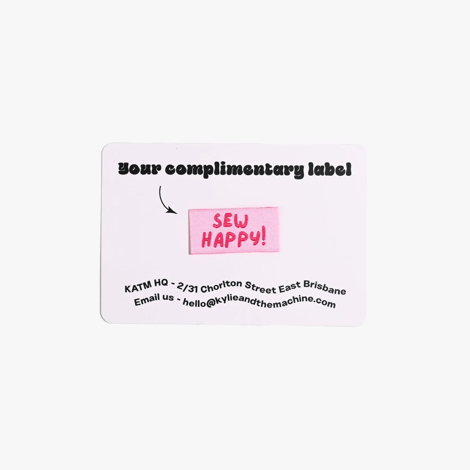 'Sew Happy' | FREEBIE single label gift with purchase