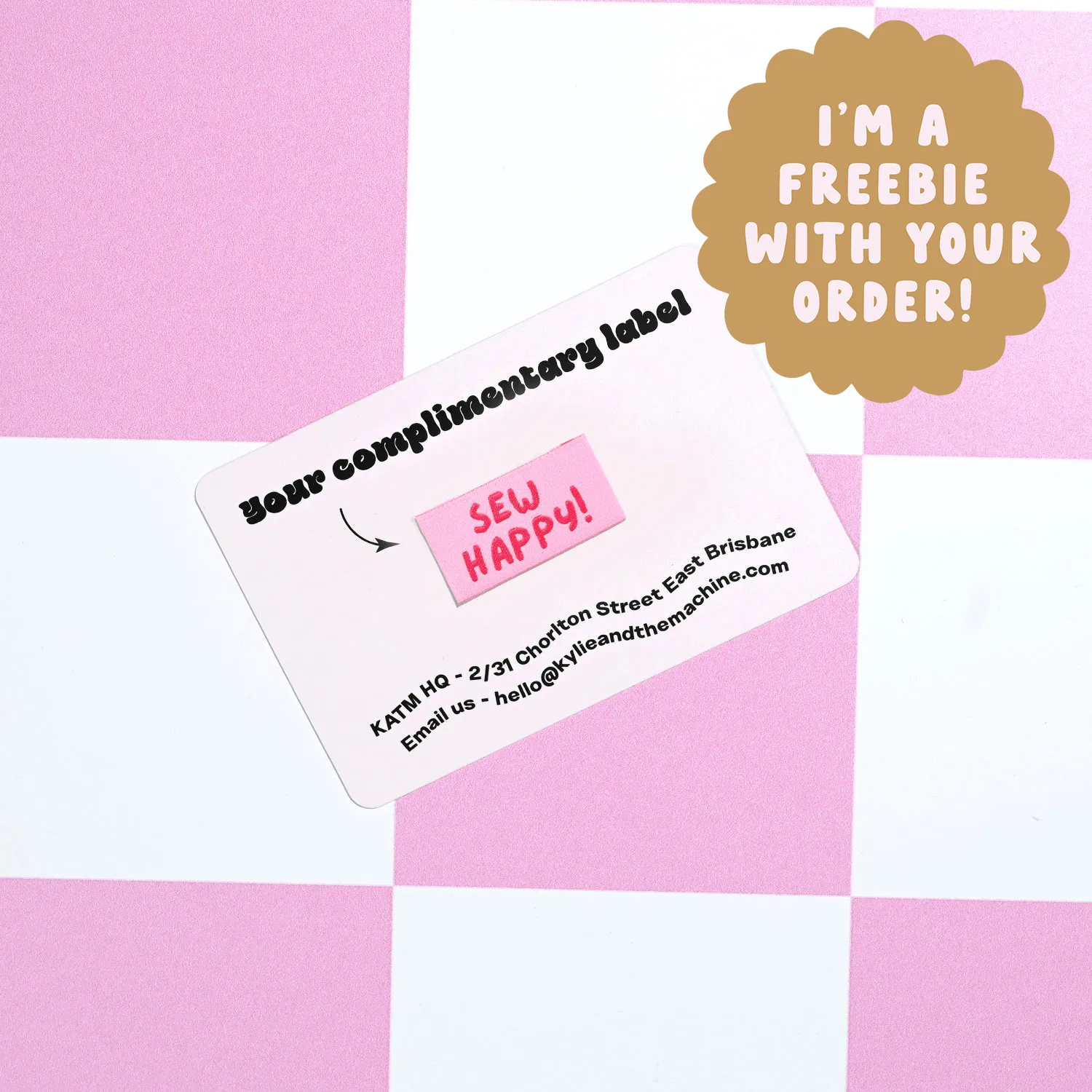 'Sew Happy' | FREEBIE single label gift with purchase