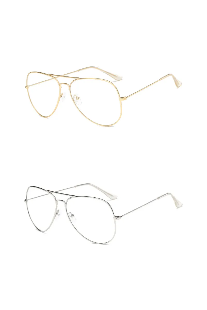 Silver Aviator Blue Light Blockers