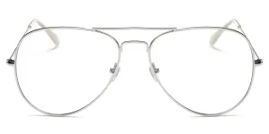 Silver Aviator Blue Light Blockers