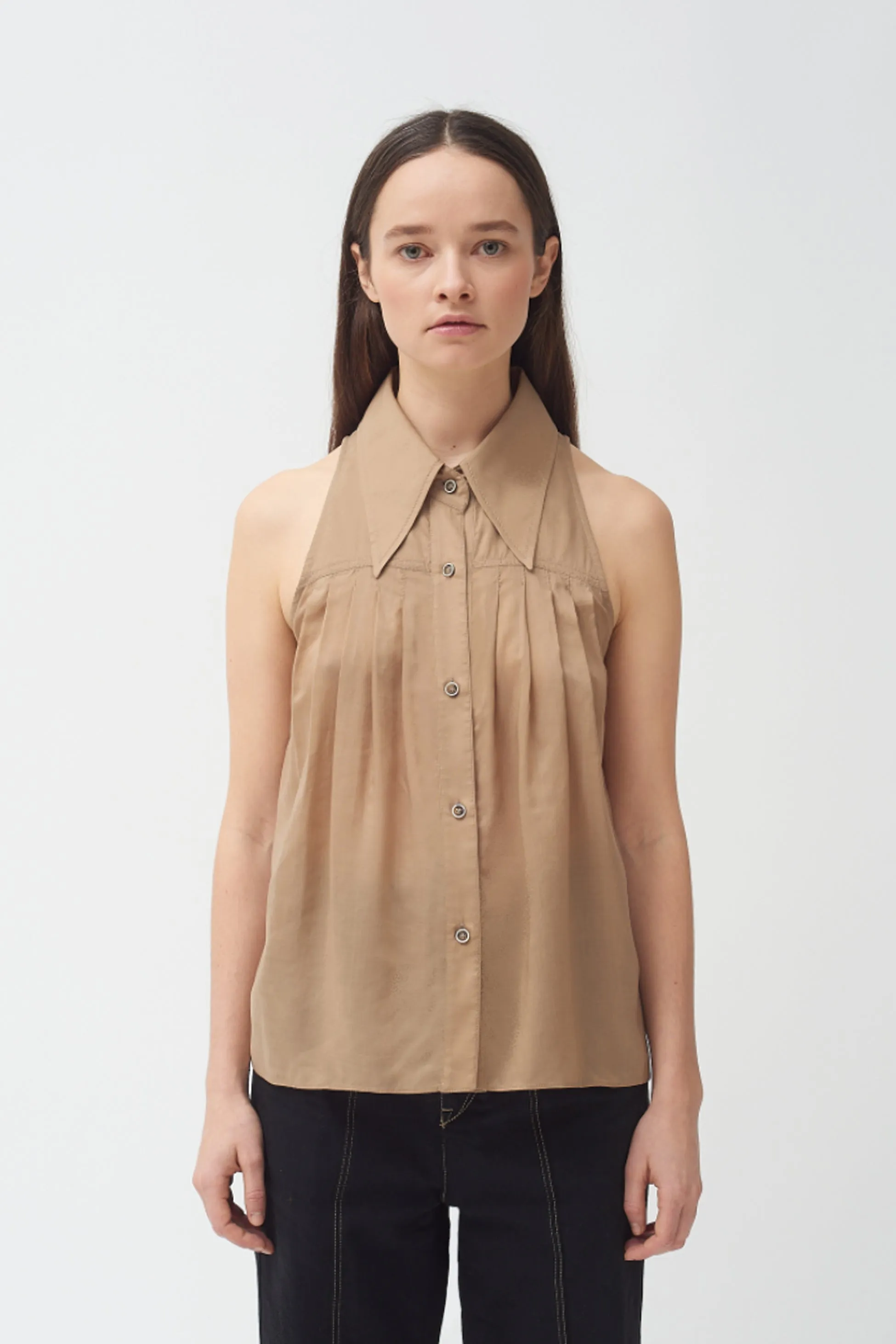 Sleeveless Shirt - Khaki