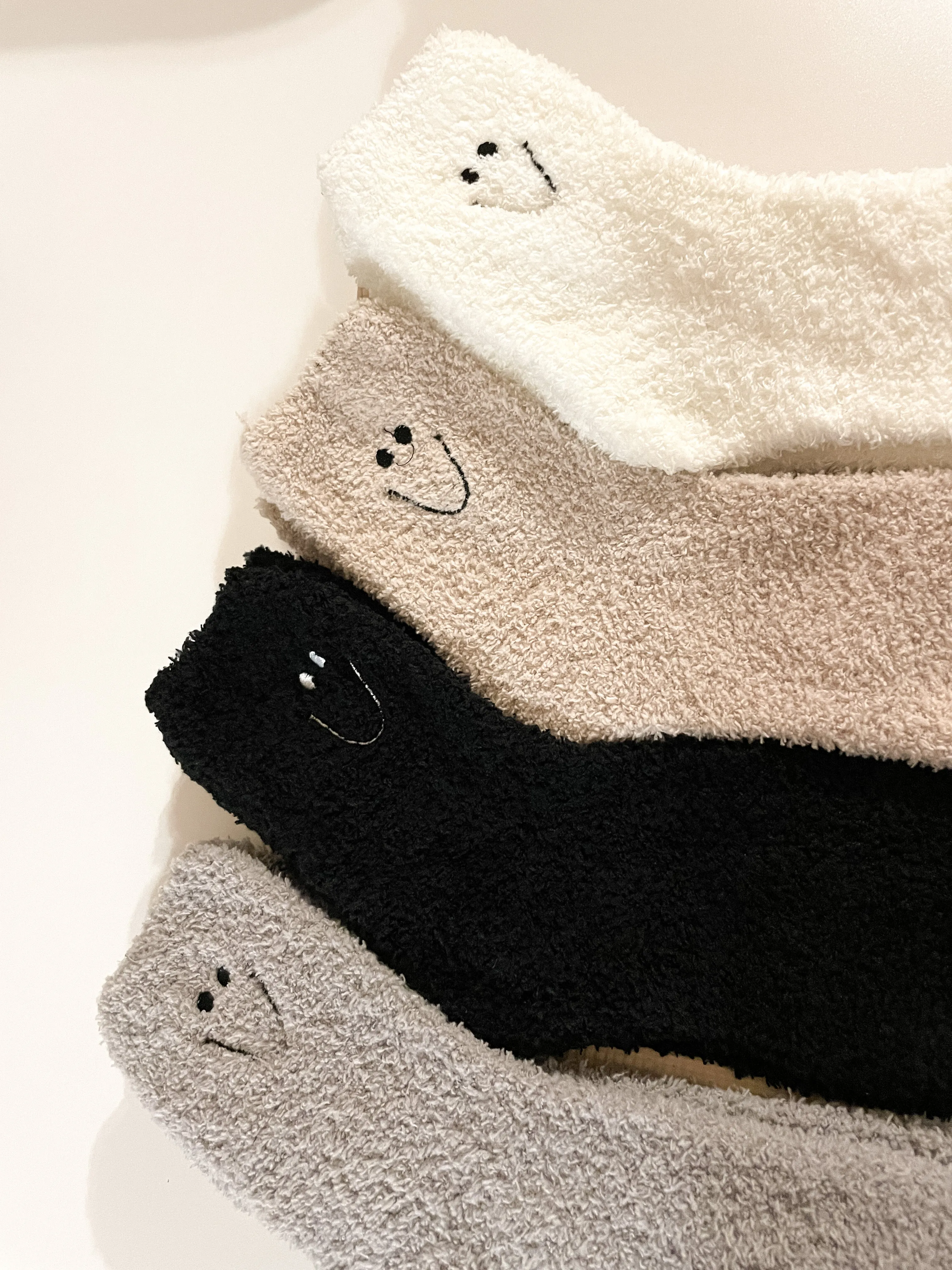 Smiley Fuzzy Socks