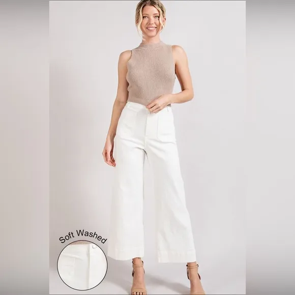 Soft Wash Wide Leg Jeans - eesome