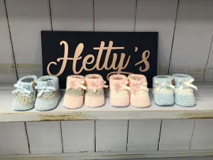 Spanish Knitted Booties with bows