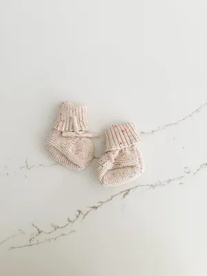 Sprinkled Knit Booties - Oat
