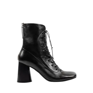 Square Toe Lace Up Demi Boot Dot by Halmanera