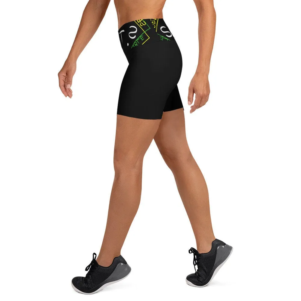 S.T.F.U Diamond Trim High Waisted Yoga Shorts - Green