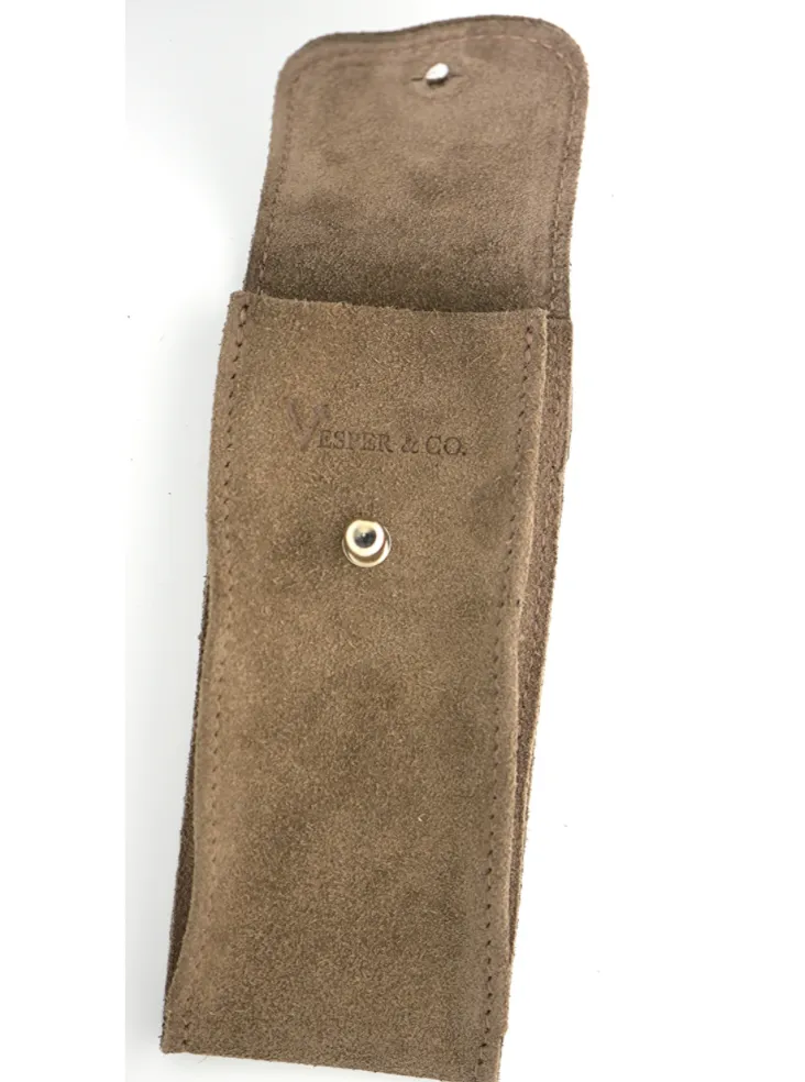 Suede Leather Watch Pouch in Clay