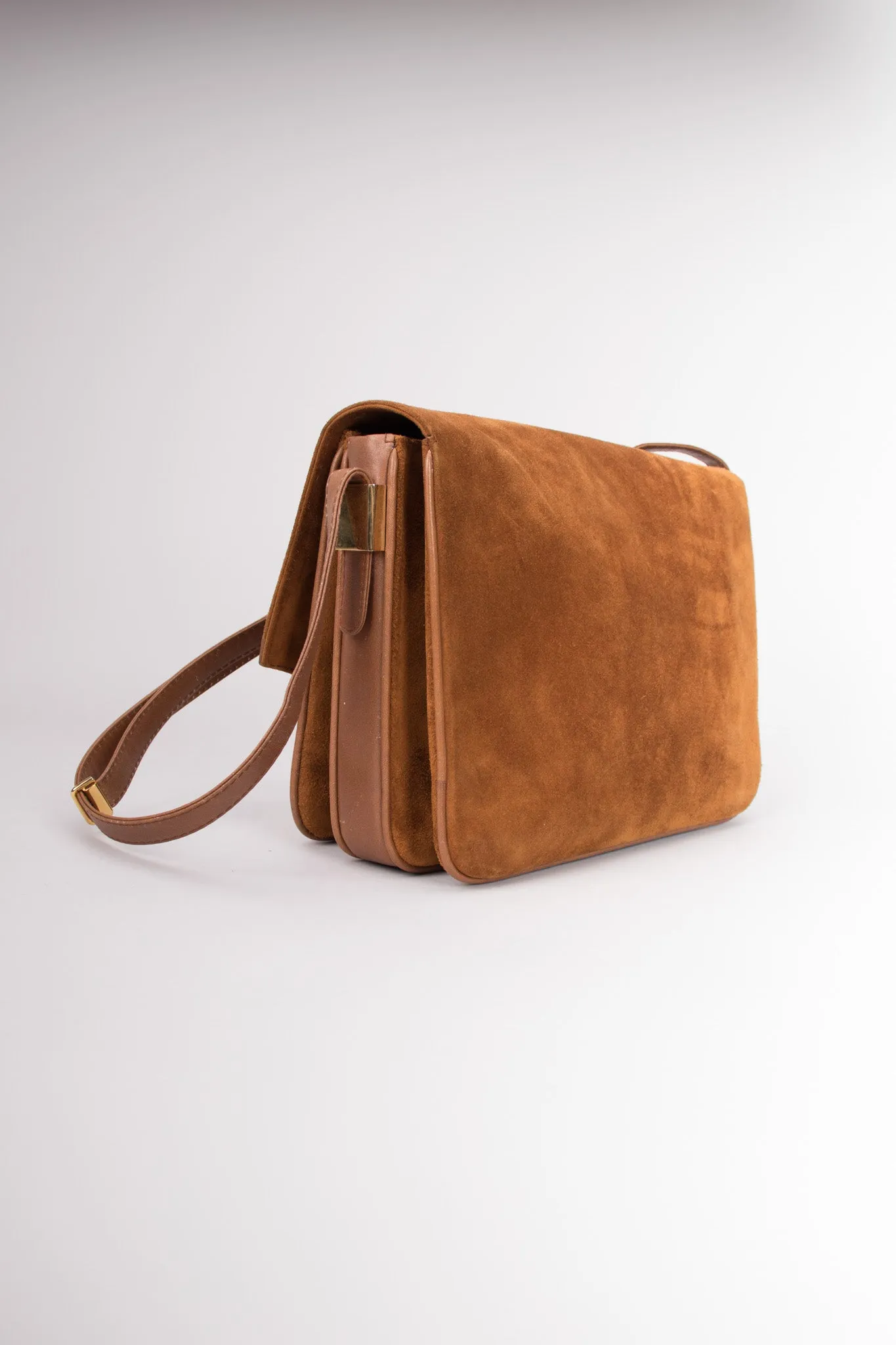 Suede Shoulder Flap Bag