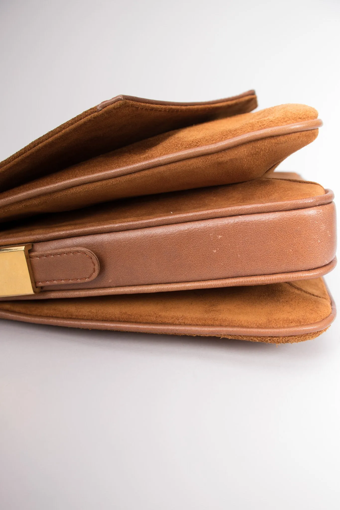 Suede Shoulder Flap Bag