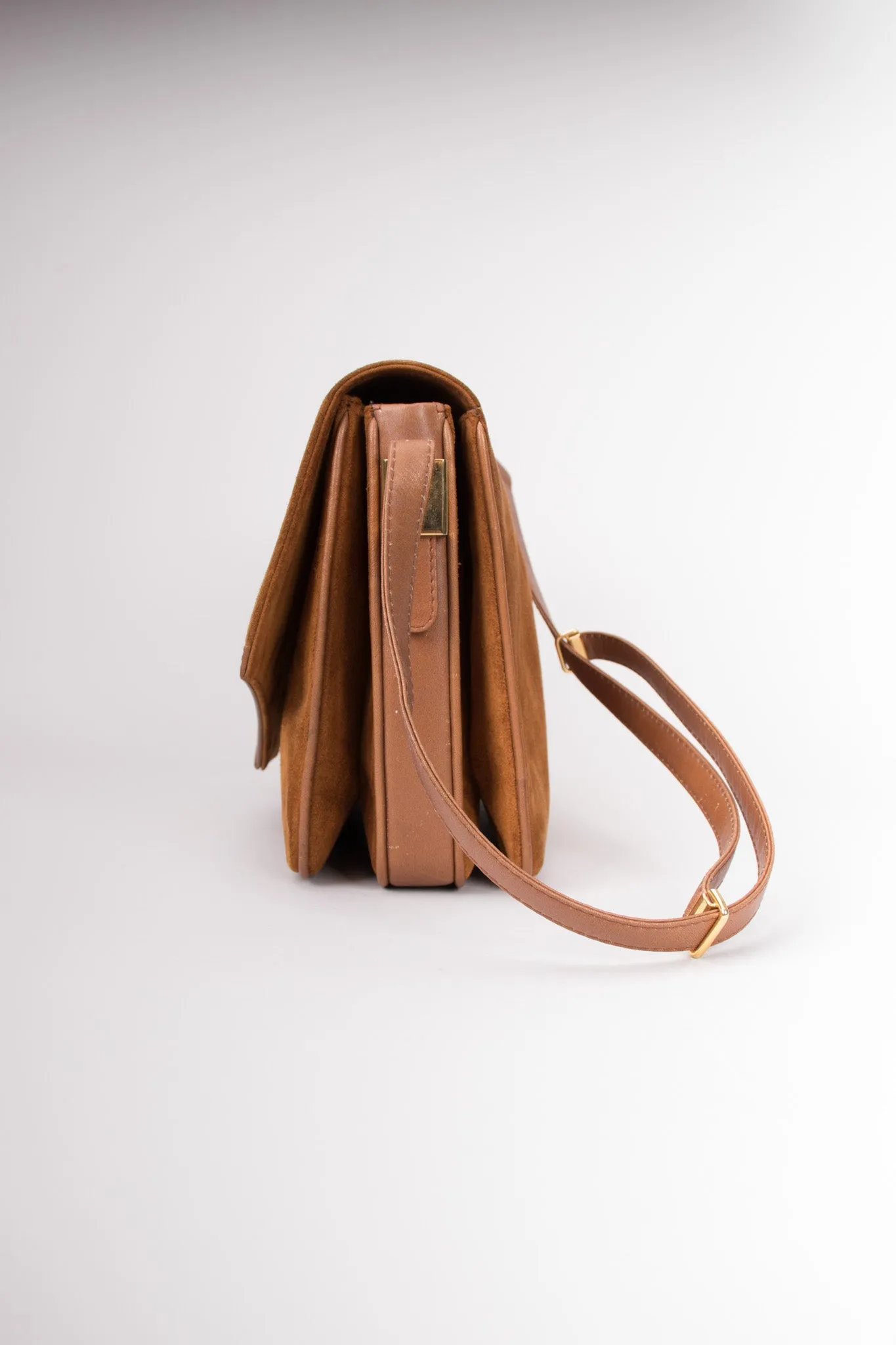 Suede Shoulder Flap Bag