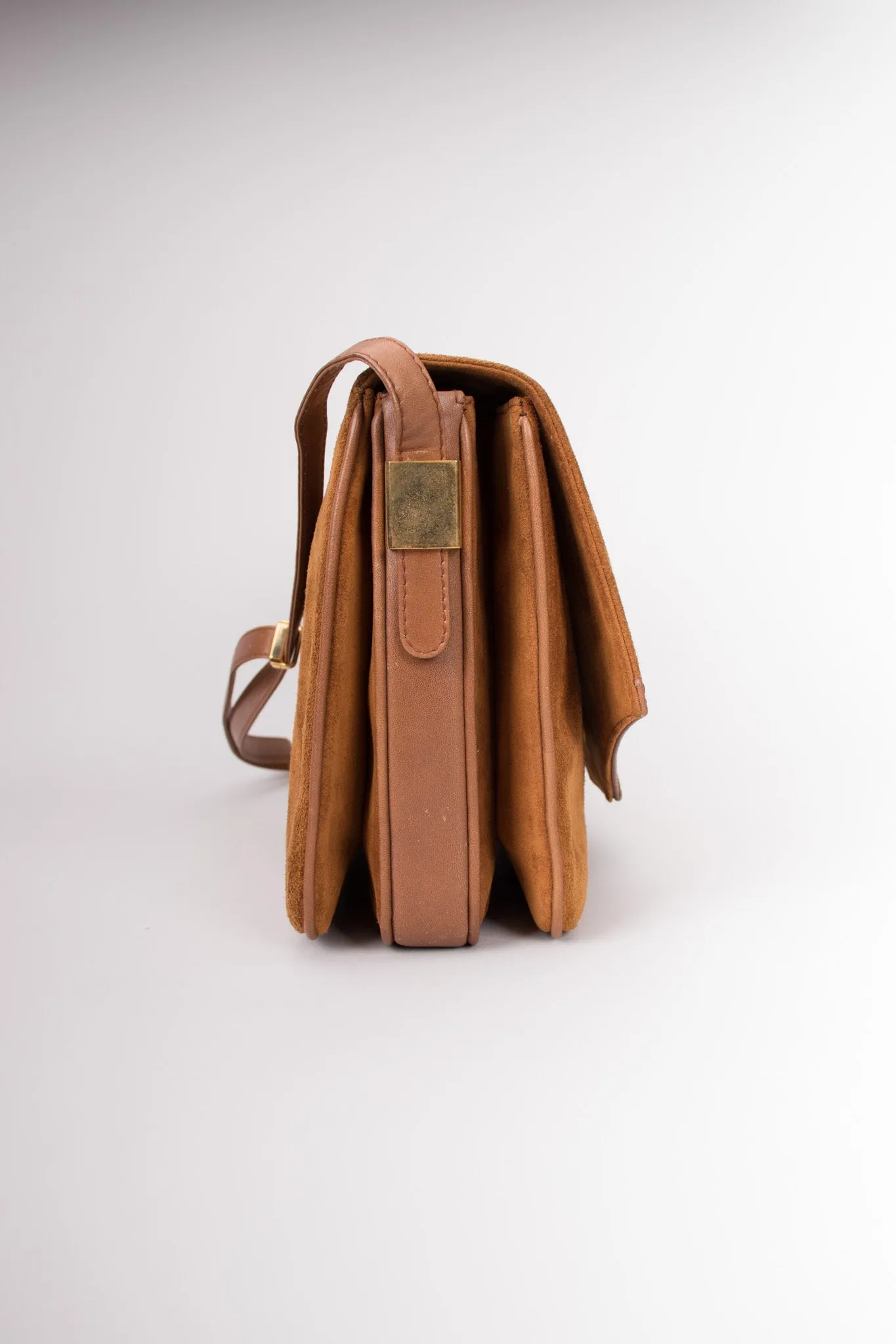 Suede Shoulder Flap Bag