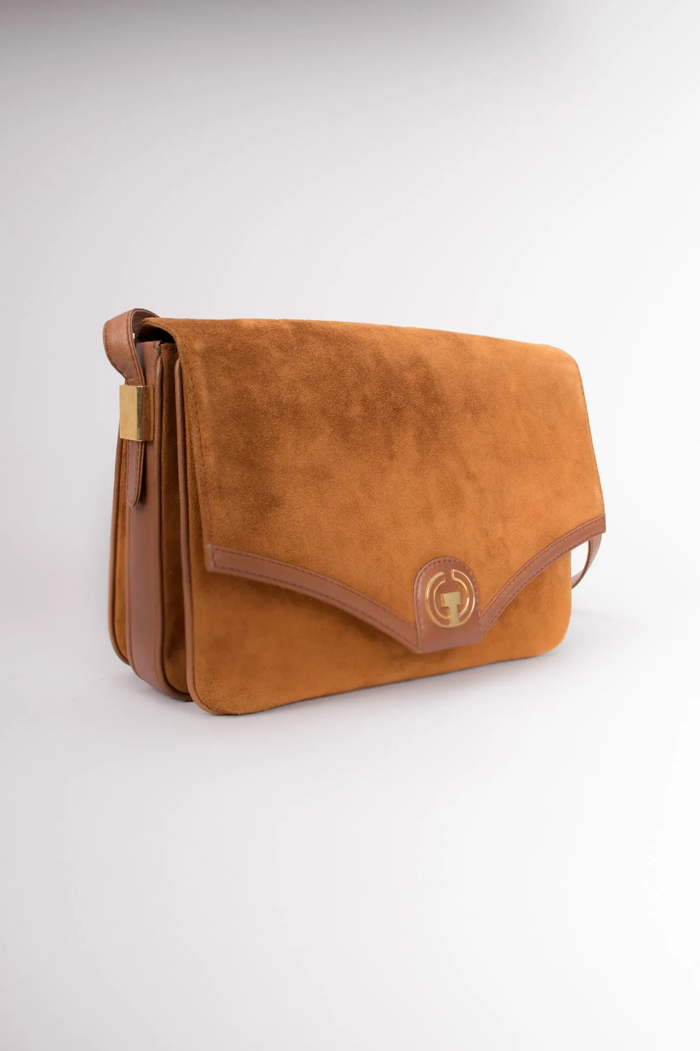 Suede Shoulder Flap Bag