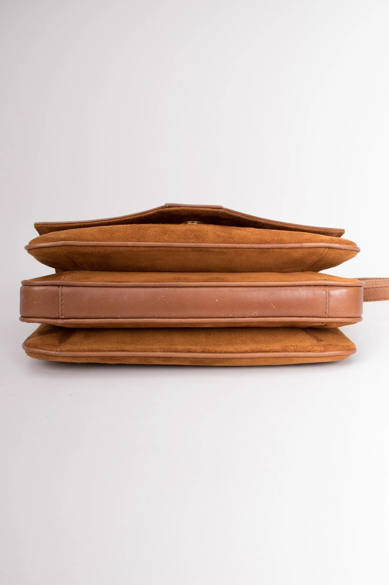 Suede Shoulder Flap Bag