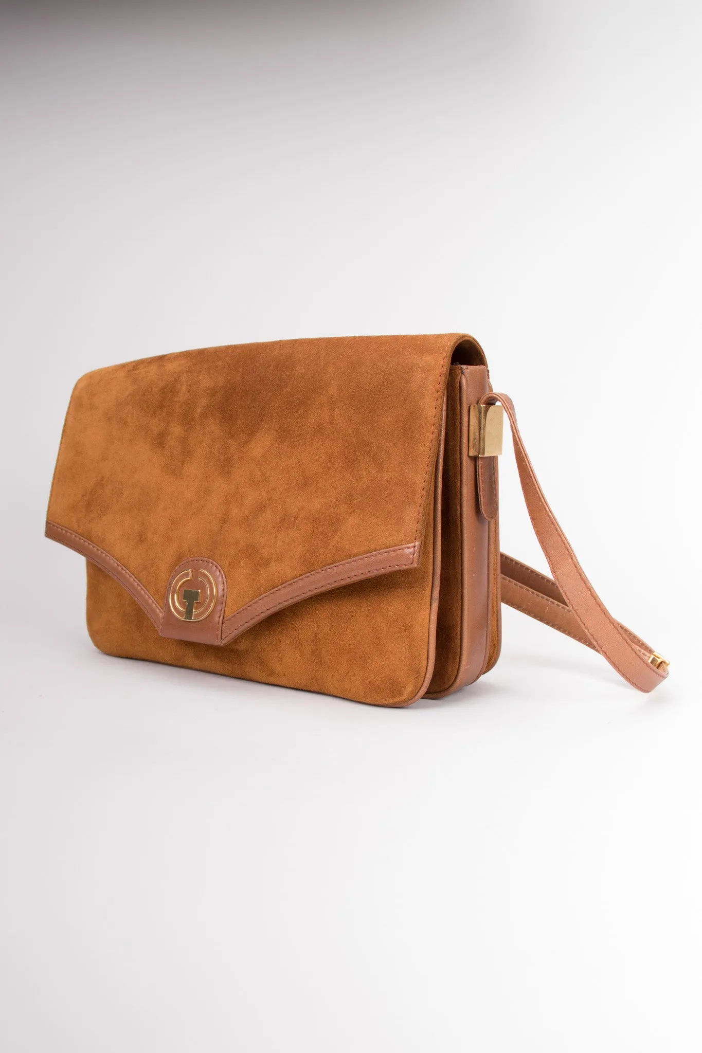 Suede Shoulder Flap Bag