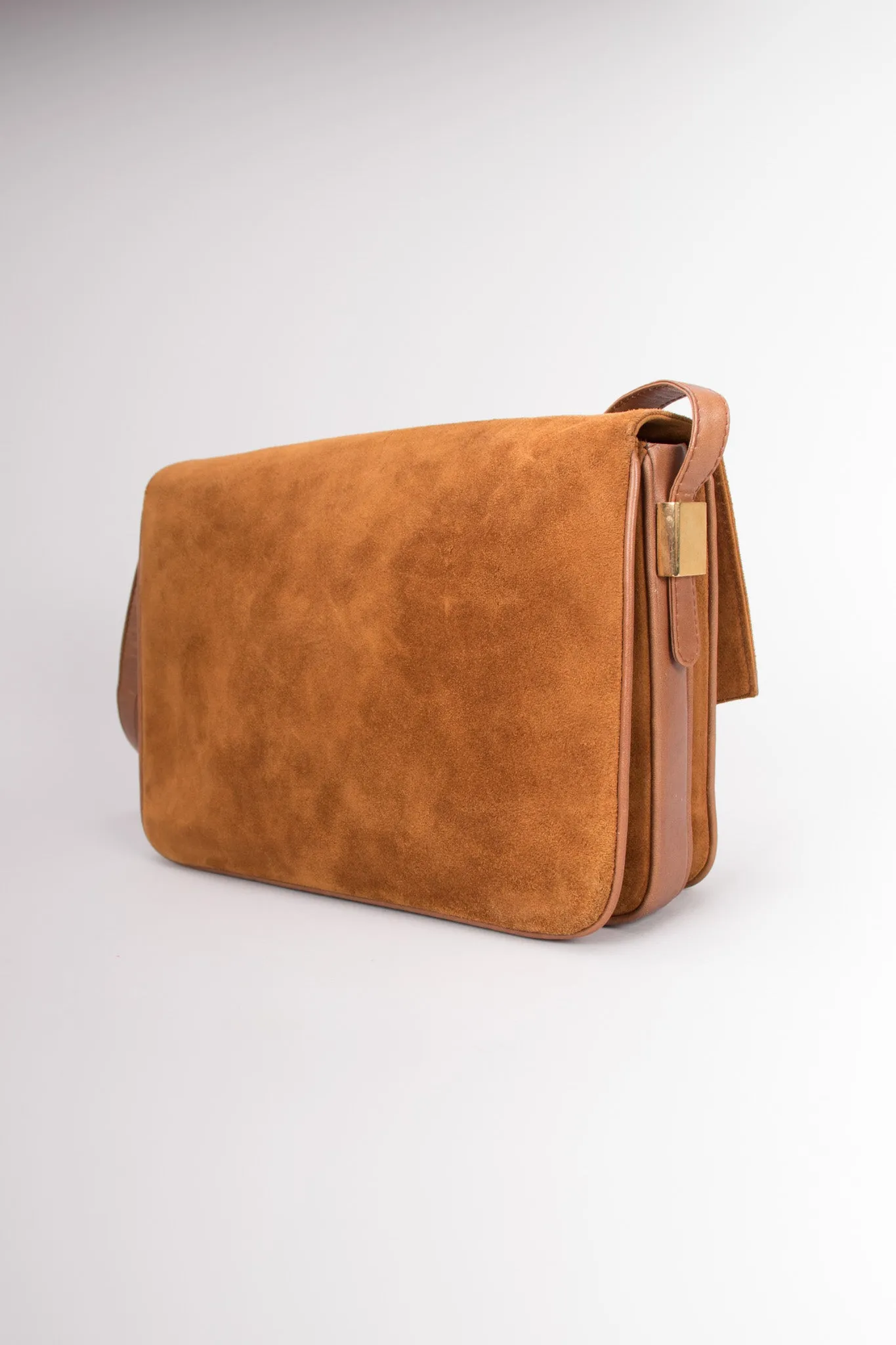 Suede Shoulder Flap Bag
