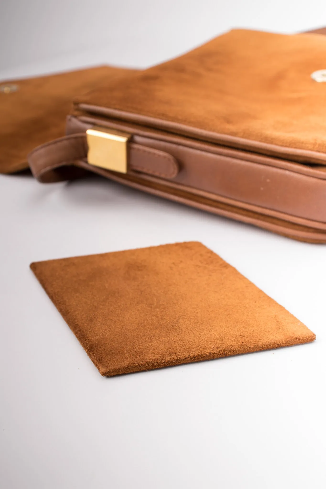 Suede Shoulder Flap Bag