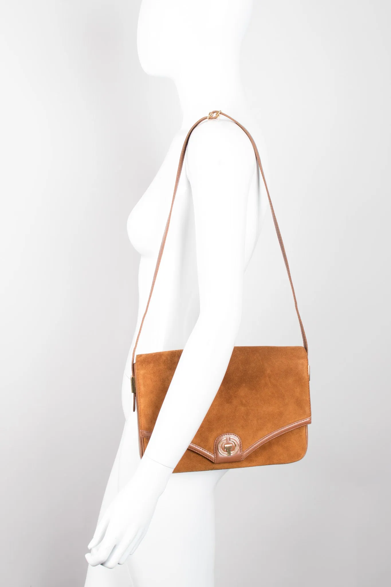 Suede Shoulder Flap Bag
