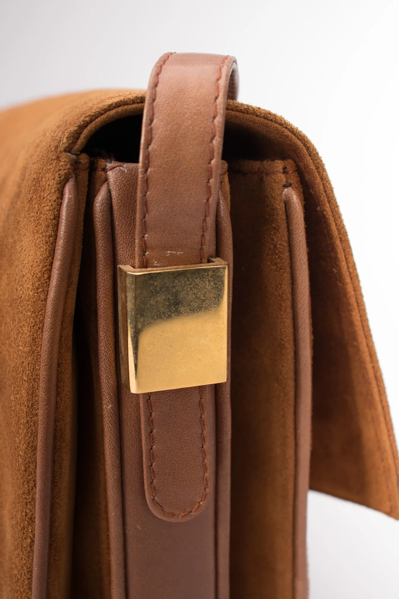 Suede Shoulder Flap Bag