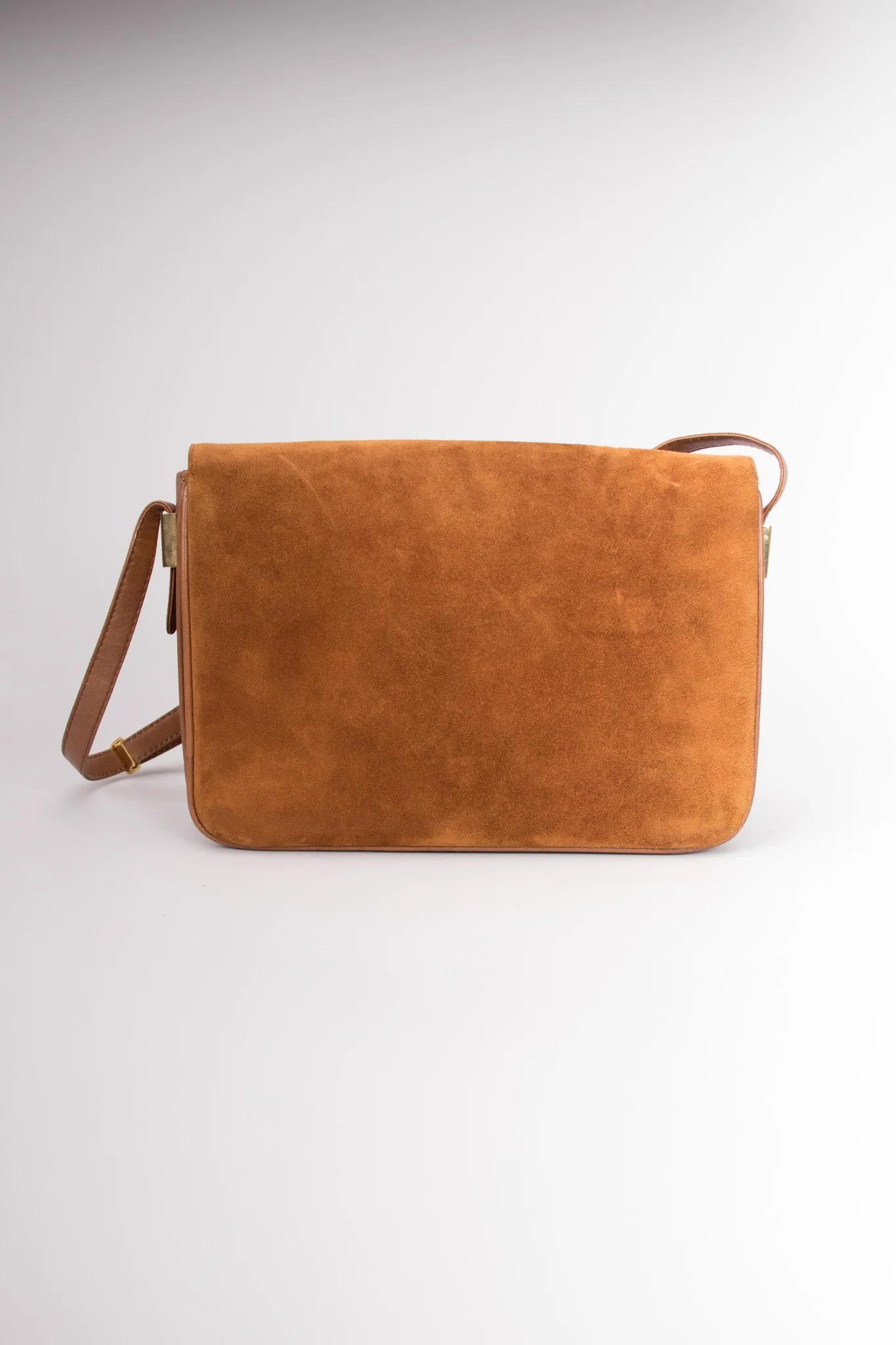 Suede Shoulder Flap Bag