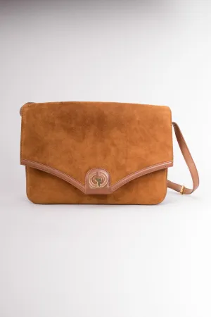 Suede Shoulder Flap Bag