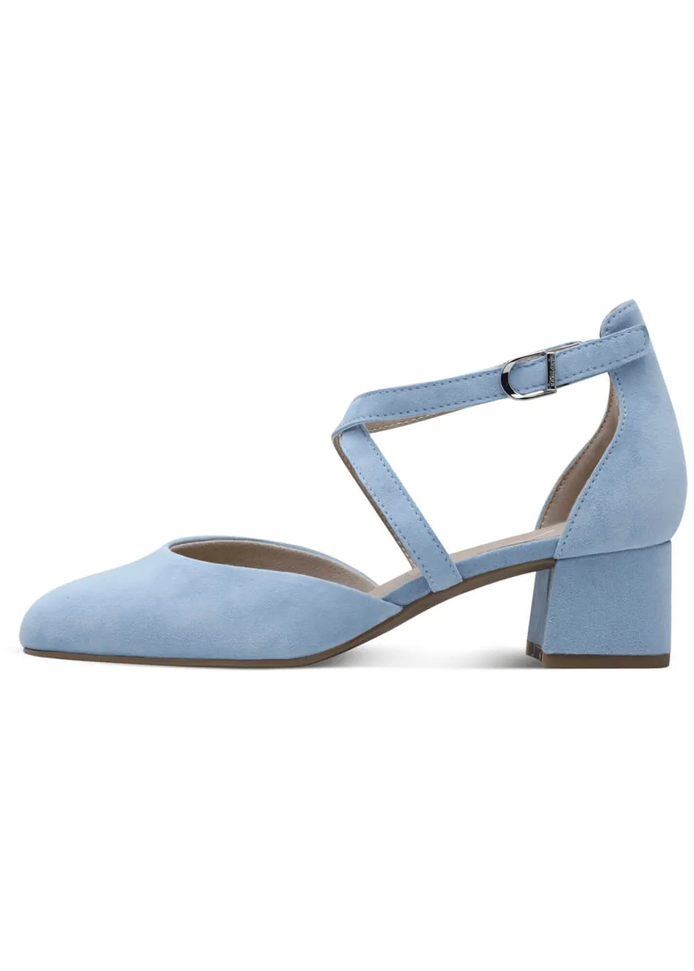 Tamaris Comfort Annabelle Suede Leather Pumps Light Blue