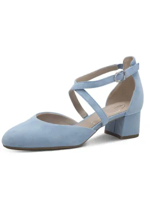 Tamaris Comfort Annabelle Suede Leather Pumps Light Blue