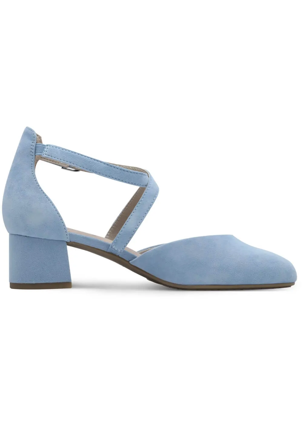 Tamaris Comfort Annabelle Suede Leather Pumps Light Blue