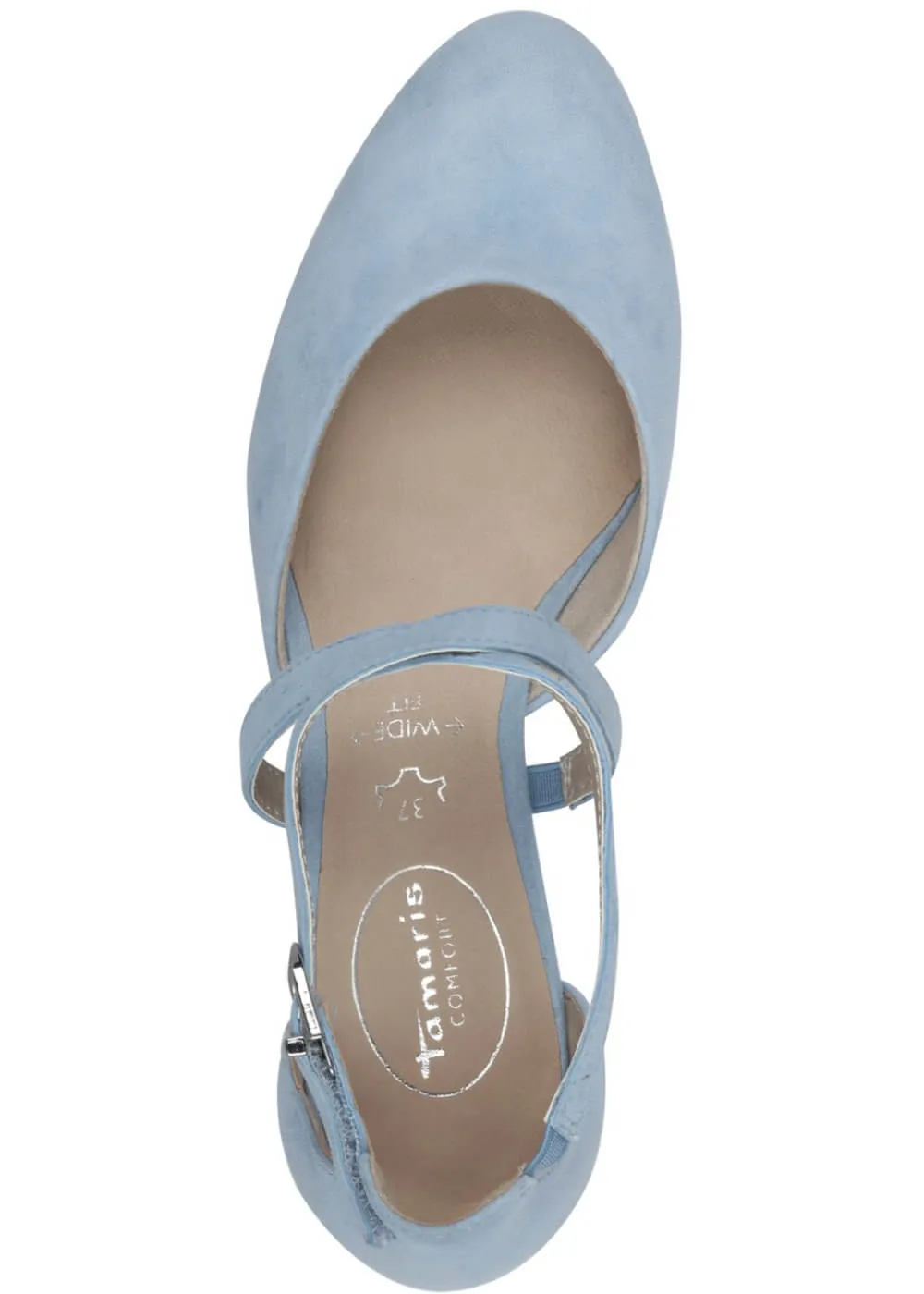 Tamaris Comfort Annabelle Suede Leather Pumps Light Blue