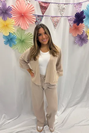 taupe cozy knit pants