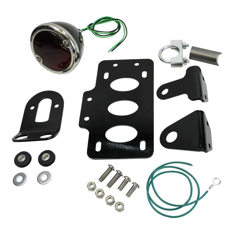 TC Bros. Black 33 Ford Replica Side Mount Tail Light/License Plate Bracket