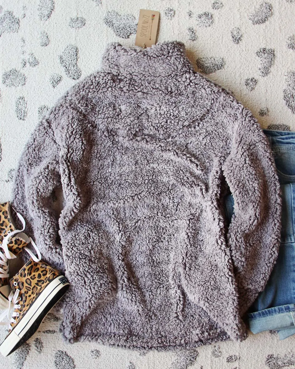 Teddy Cozy Pullover in Gray