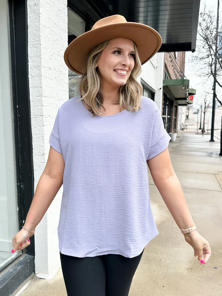 The Mollie Basic Top - Lavender